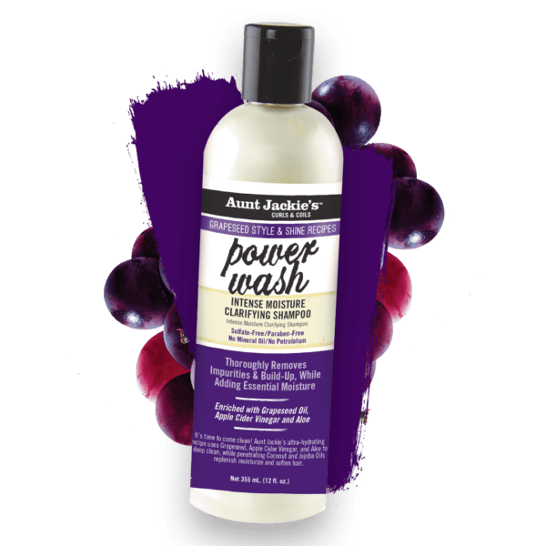 Безсулфатен и интензивно овлажняващ, дълбоко почистващ шампоан Aunt Jackie’s Power Wash - Intense Moisture Clarifying Shampoo, 355 мл — оферта от shop.curly.bg