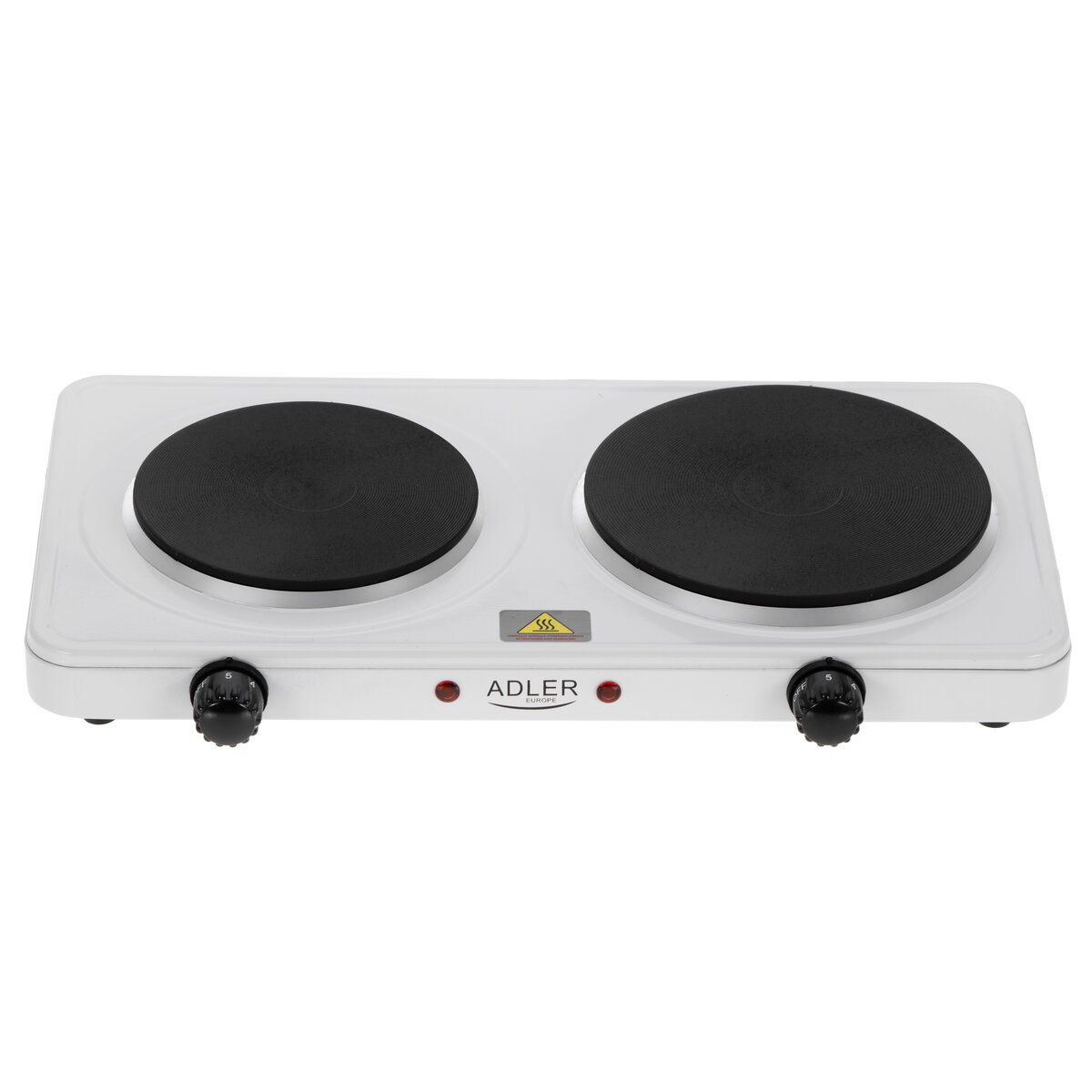 Двоен електрически котлон Adler AD-6520, 2500W, 5 степени, Стоманен корпус, Бял — оферта от potrebno.bg