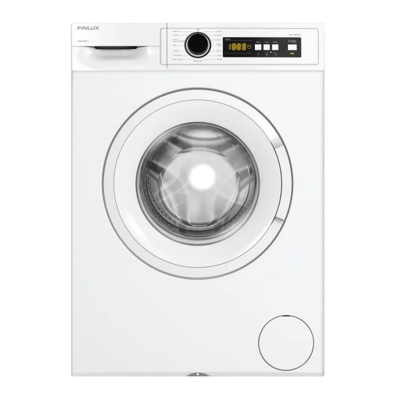 Пералня Finlux FXN 1061T, Клас A, 15 програми, 6 кг, 1000 об/мин, Отложен старт, Електронен дисплей, Бял — оферта от alleop.bg