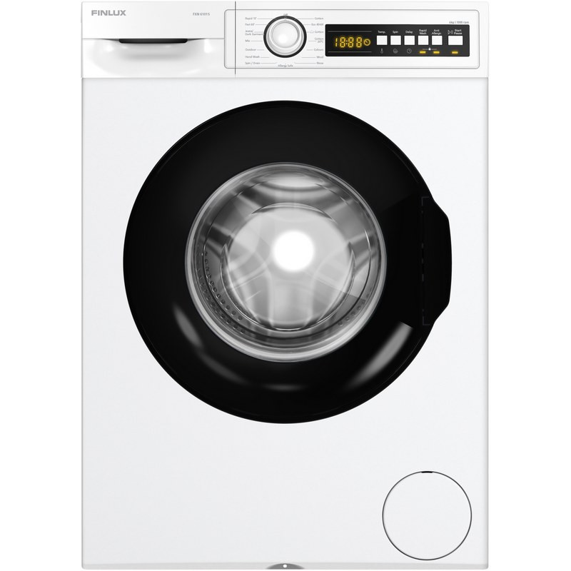 Пералня Finlux FXN 6101S, Клас А, 8кг, 1200 об/мин, Отложен старт, Инверторен мотор, Бял — оферта от alleop.bg