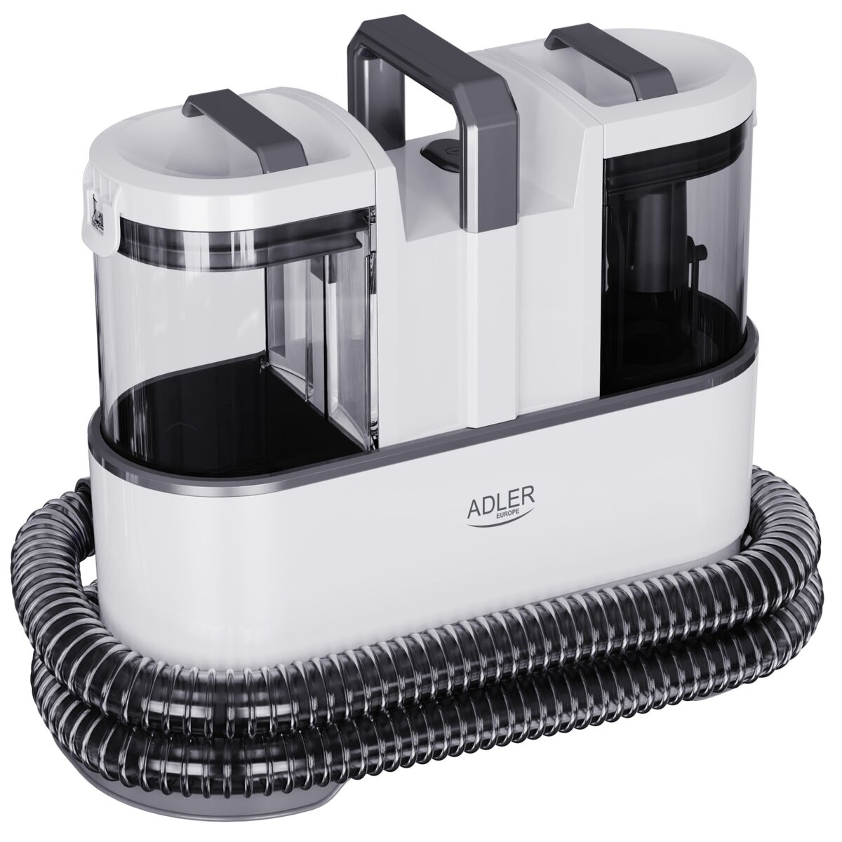 Перяща прахосмукачка Adler AD-7088, 400W, 5 приставки, 1.5L за чиста, 0.8L за мръсна вода, Бял — оферта от potrebno.bg