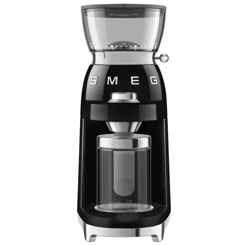 Кафемелачка Smeg CGF03BLEU, 150W, 240 г, Система за завъртане и заключване, Ръчна функция, Черен — оферта от alleop.bg