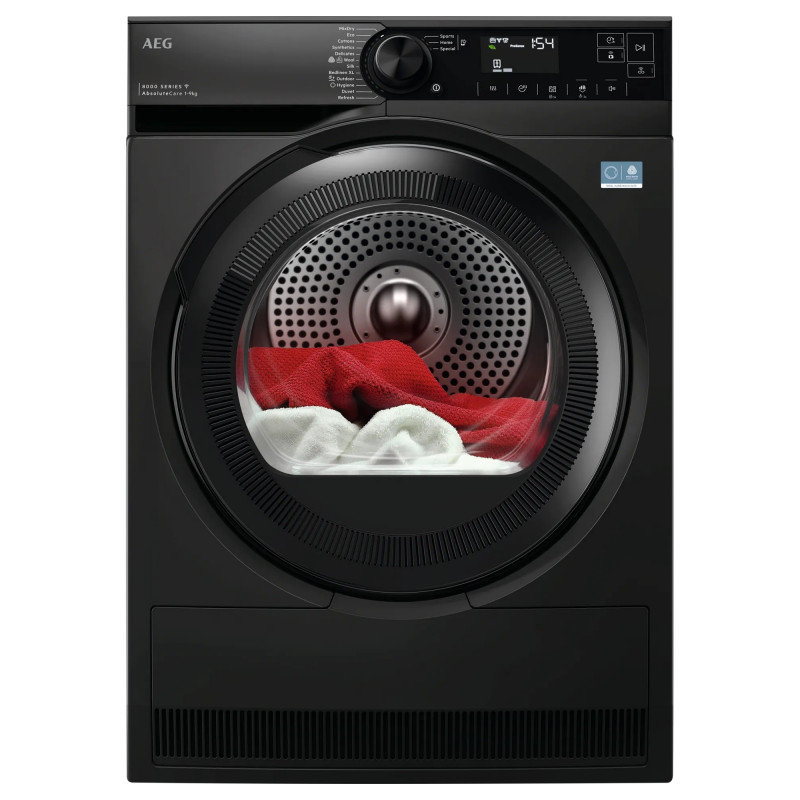 Сушилня AEG TR8394CDE, Клас C, 118 л, 9 кг, LED дисплей, AbsoluteCare, MixDry, WiFi, Черен — оферта от alleop.bg