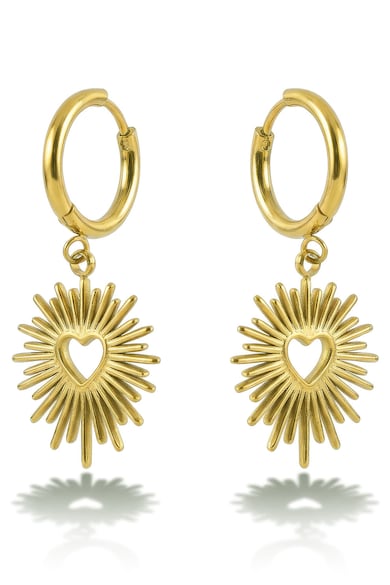 Обеци тип халки с покритие от 18K злато - Златист — оферта от FashionDays.bg