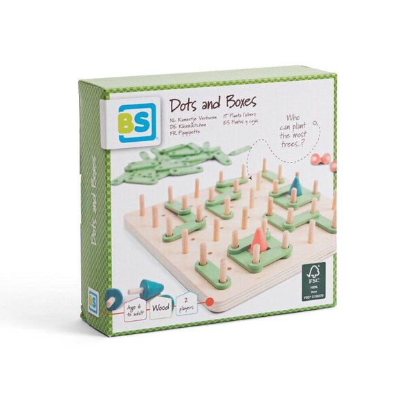Дървена настолна игра - Точки и квадрати — оферта от woodenmagic.bg