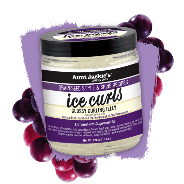Желе с гроздови семки за оформяне на бляскави къдрици Aunt Jackie's Grapeseed Ice Curls Glossy Curling Jelly, 426 г — оферта от shop.curly.bg