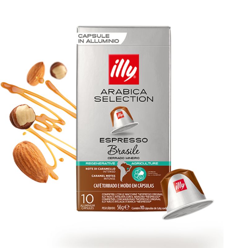 Кафе капсули Неспресо Illy Brasile Cerrado Mineiro, 10 броя, Интензитет 5/9, 100% Арабика — оферта от technomani.bg/