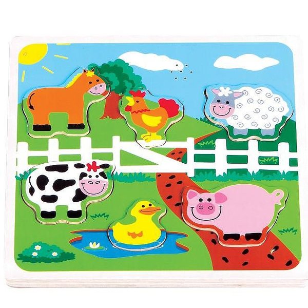 Детски музикален пъзел Фермата Lelin toys — оферта от woodenmagic.bg