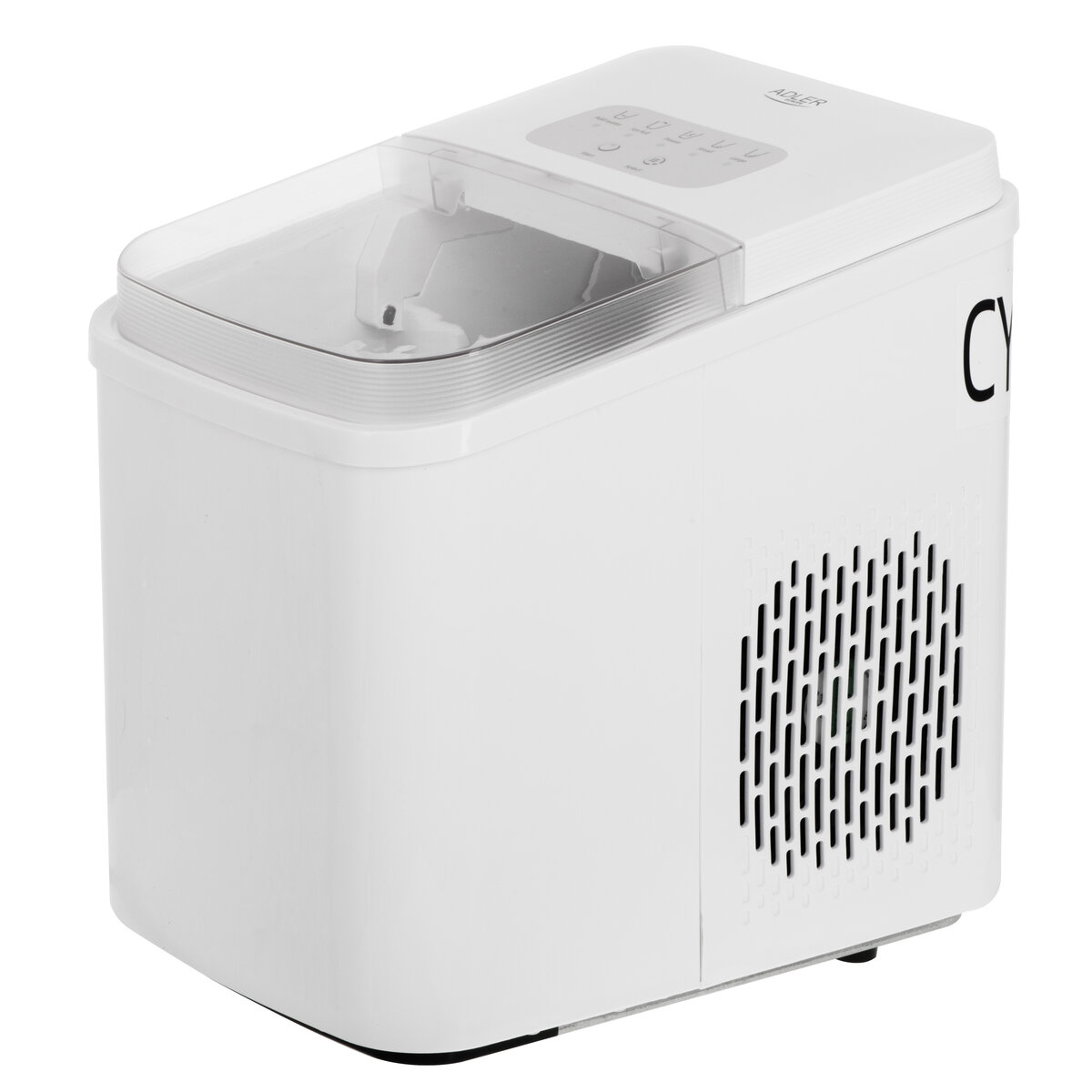 Ледогенератор Adler AD-8800, 105W, 12 кг/24 ч, 1.4 L резервоар, Тъч панел, R600a агент, 2 размера ледчета, Бял — оферта от technomani.bg/