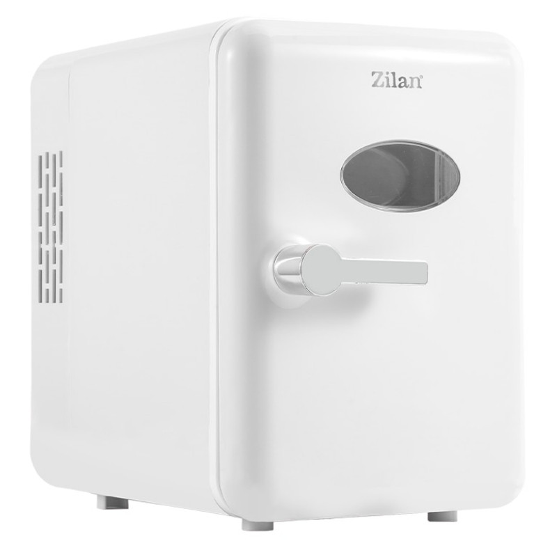 Преносим мини хладилник Zilan ZLN1153, 36W, 4 л, 6 кена, Охлаждане/затопляне, 10-75°C, 240/12V, Бял — оферта от alleop.bg
