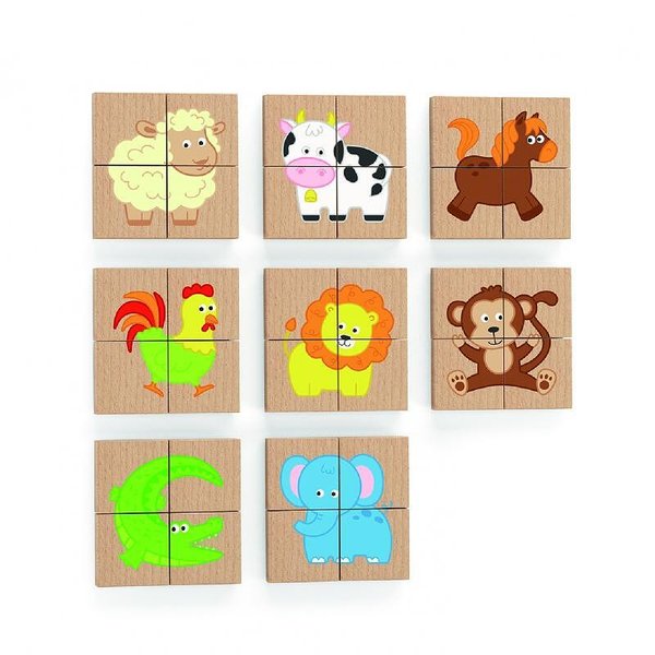 Детски дървен магнитен пъзел - Животни Viga toys — оферта от woodenmagic.bg