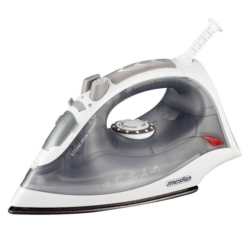 Ютия Mesko MS 5037, 2800W, 170 ml, Керамична плоча, Вертикално гладене, Сив — оферта от potrebno.bg