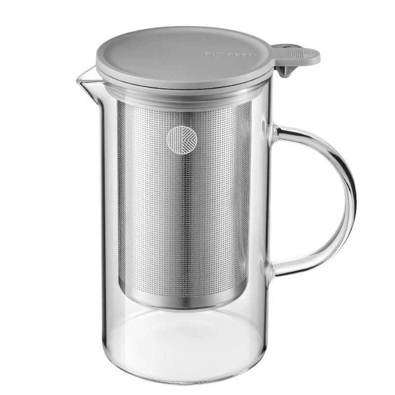 Кана за чай с инфузер BUYDEEM CD2002, 800 мл, Неръждаема стомана, Елегантен дизайн, Сив — оферта от alleop.bg
