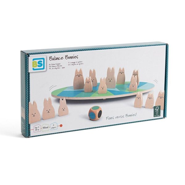 Детска игра за баланс - Зайчета срещу Лисици — оферта от woodenmagic.bg